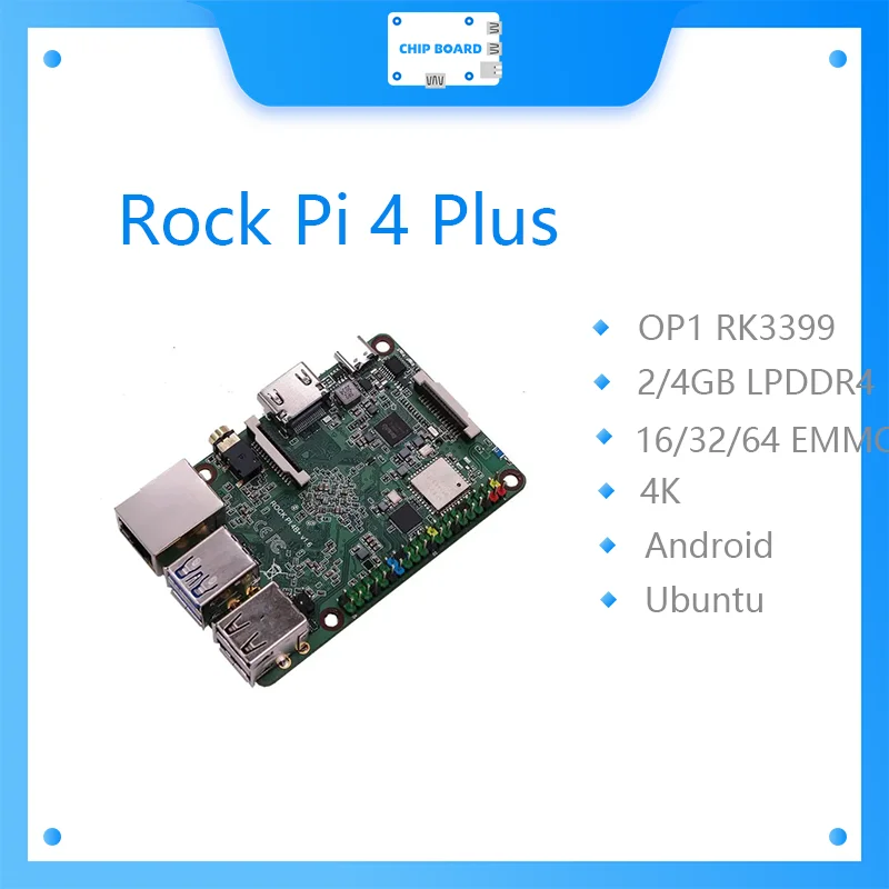 

Rock Pi 4 Plus SBC получает Процессор Rockchip OP1, вспышка eMMC предварительно загружена с Twister OS Armbian