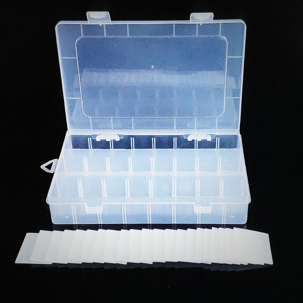 Container big 24 grids Plastic Box Practical Adjustable Compartment bead storage case Screw Holder Case Organizer