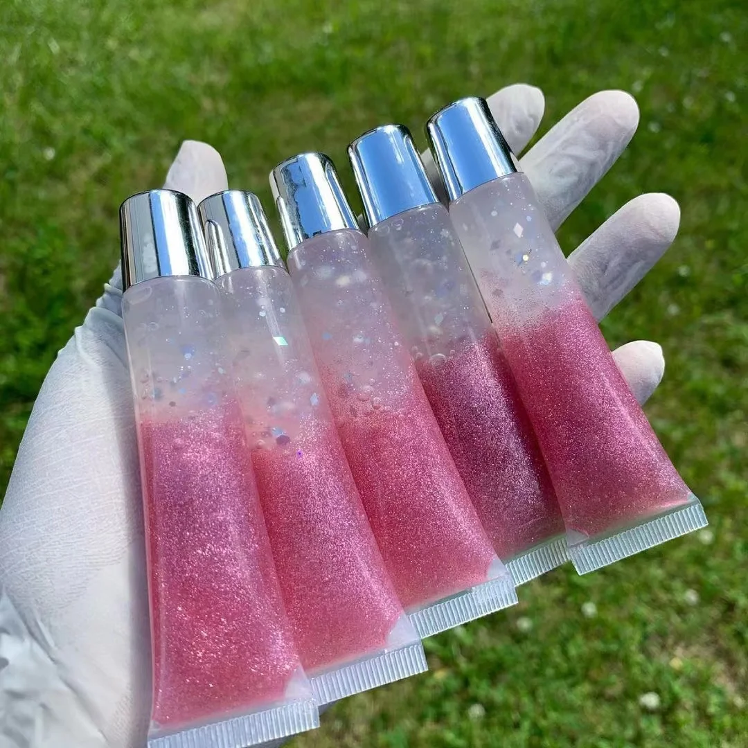 Lipgloss Balm Base Private Label Clear Custom Fantasy Moist Tube Vegan Glitter Wholesale Natural Lip Gloss