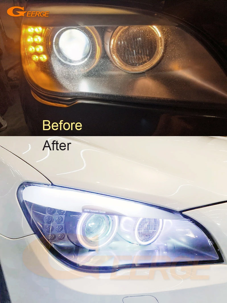 For BMW 7 Series F01 F02 F03 F04 730d 740d 740i 750i 760i 2008-2012 Ultra Bright COB Led Angel Eyes Halo Rings Day Light