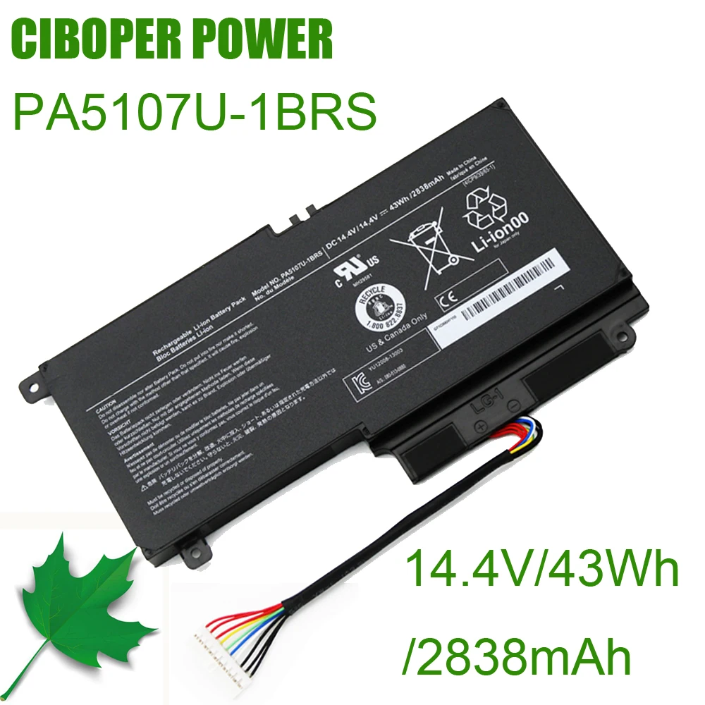 CP Genuine Laptop Battery PA5107U-1BRS 14.4V/43Wh/2838mAh For  L45 L45D L50 S55 P55 L55 L55T P50 P50-A P55 S55-A-5275 S55-A5294