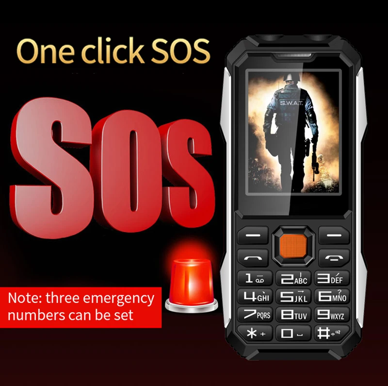 Imagem -06 - Shockproof Celular Sos Mp3 Video Player Gravador de Câmera Alarme Cheap Telemóveis Portáteis Russo Árabe Teclado Hebraico a6