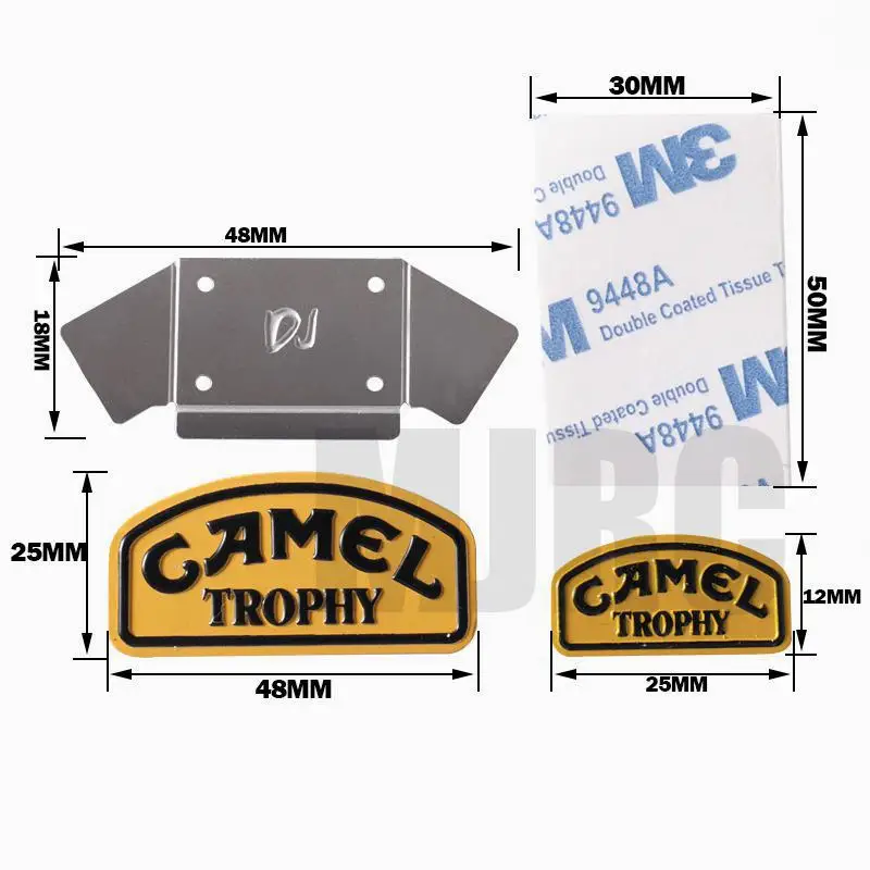 Camel trophy metal logo is applicable to 1:10 remote control tracked vehicle trx-4 defender D90 D110 trx4 accessories