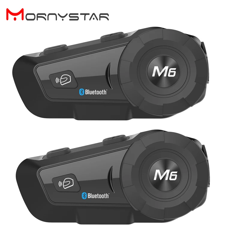 2PCS MONYSTAR M6 Plus 1000m Motorcycle Bluetooth Helmet Headsets Intercom for FM BT Wireless 