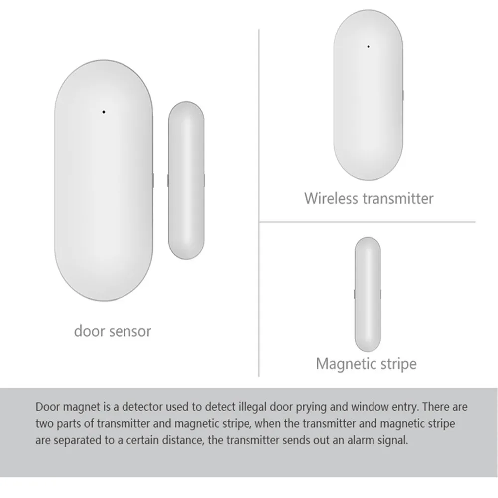 Pgst-sensor para porta e janela, 433MHz, alarme de segurança doméstica sem fio, sensor inteligente para abrir porta