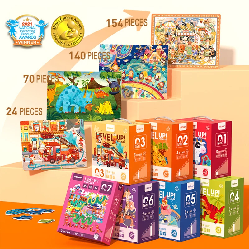 

Mideer Children Level Up Puzzles Paper Advanced Puzzle Creative Child Awards Learning Educational Toys Baby Kids 2Y+