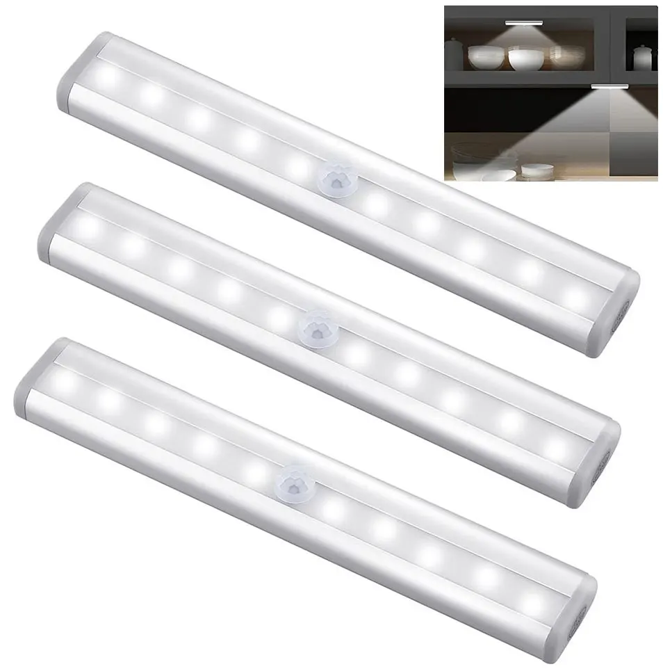 Sensore di movimento PIR LED Cabinet Light 6/10 leds sensore automatico armadio armadio luci cassetto lampada da notte per interni