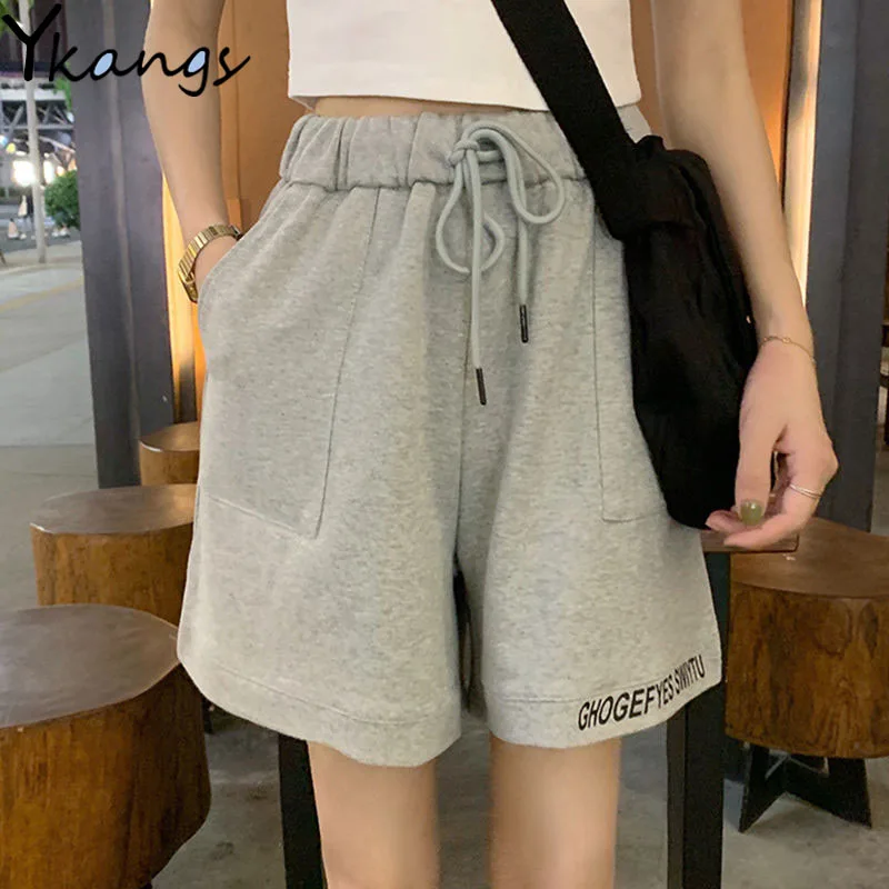 

Large Pocket Cargo Harajuku Summer Loose Shorts Women Korean style Ulzzang Trendy Street Summer Shorts Women BF Dance Shorts