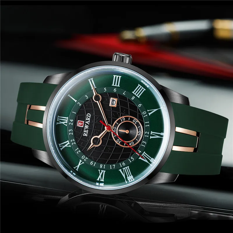 REWARD Mens Watch Top Luxury Brand Sport Waterproof Watches For Men Steel quartz Male wristwatches relogio masculino