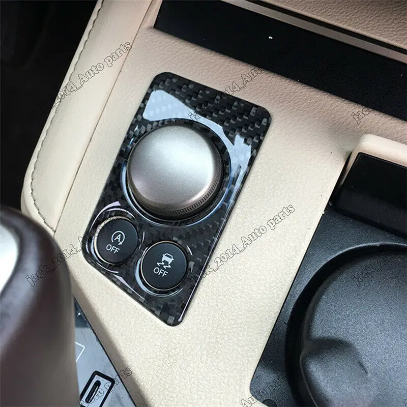 Carbon fiber Indoor ECO button decoration cover trim Fit for Lexus ES200 250 300h 35