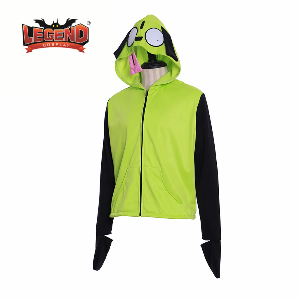 Jaqueta Cosplay Casual masculina, Zim Gir Doom Hoodie, Moletom adulto, Jaqueta com zíper