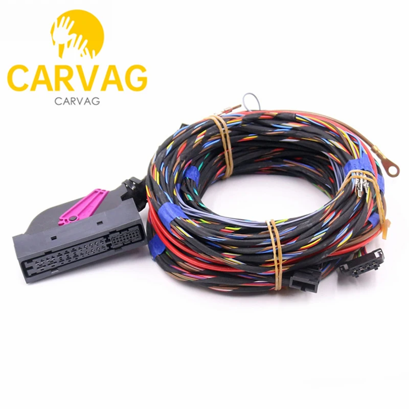 For VW Golf 7 MK7 Tiguan MK2 Kodiaq Touareg 7P6 CR Plug & Play Dynaudio Sound System Acoustics Install Wire Cable Harness