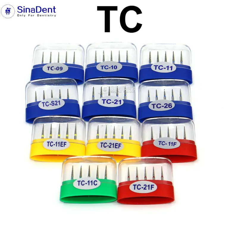 10 boxes Dental TC Diamond Burs High Speed Handpieces Grit Burs for Grinding the Teeth and Tooth Preparation Endo Files