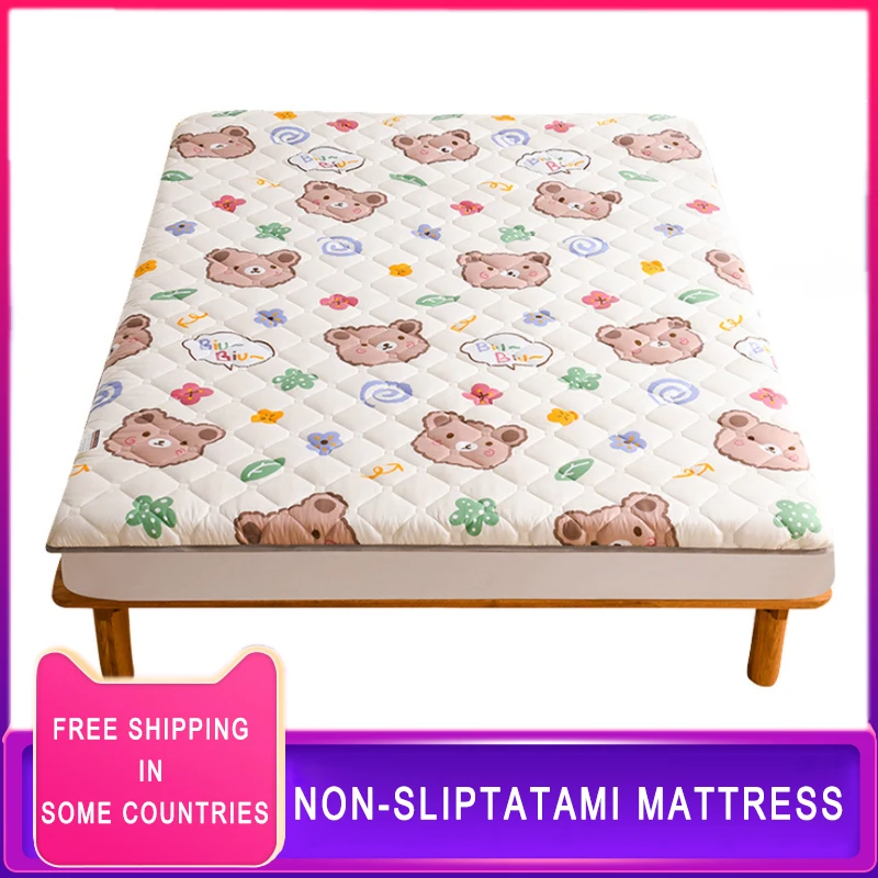 Fitted Tatami Mattress Quilted Floor Futon Mattress Soft Thick Foldable Mattress Comfort Portable Camping Sleeping Guest Bed