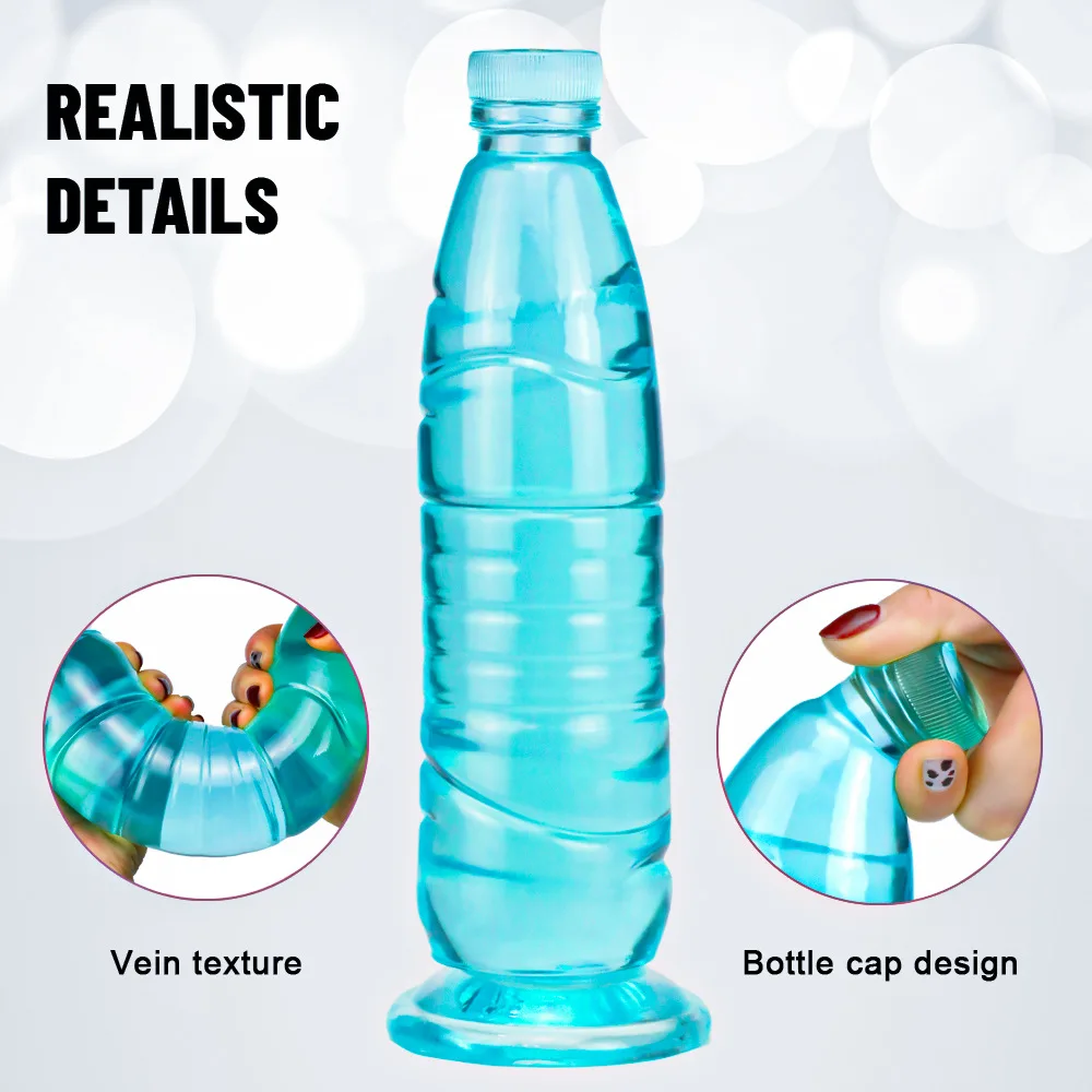 Huge Anal Dildo Mineral Water Bottle Anal Plug with Suction Cup Dildo Anal Expansion Vagina Stimulate Big Sex Toys for Couples