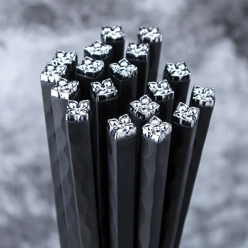 High temperature resistant disinfecting non-deformable skid resistant alloy chopsticks