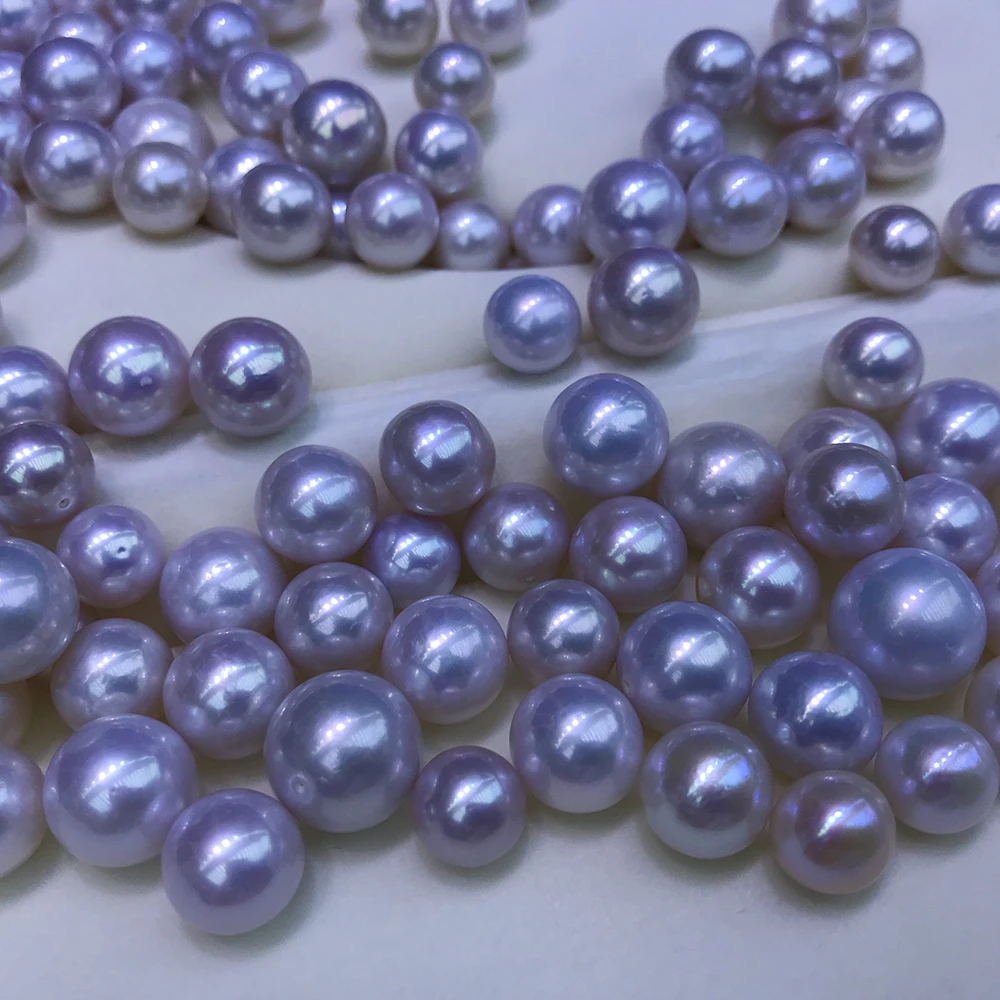 free shipping, high quaility 1 pc,10-14 mm AA perfect round,100% Nature freshwater loose pearl,half hole drilled