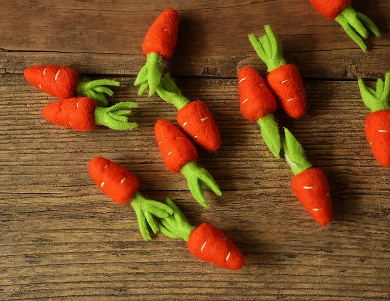 Felt rabbit - hand-made felt carrot doll baby photography prop newborn shooting little fantile props  accessories