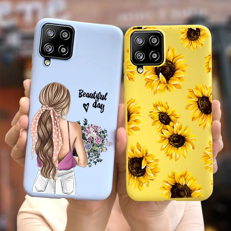 For Samsung A42 A12 A125F Case Pretty Girls Sunflower Phone Cases For Samsung Galaxy A12 A42 5G A426B Soft TPU Fundas Cover Bags