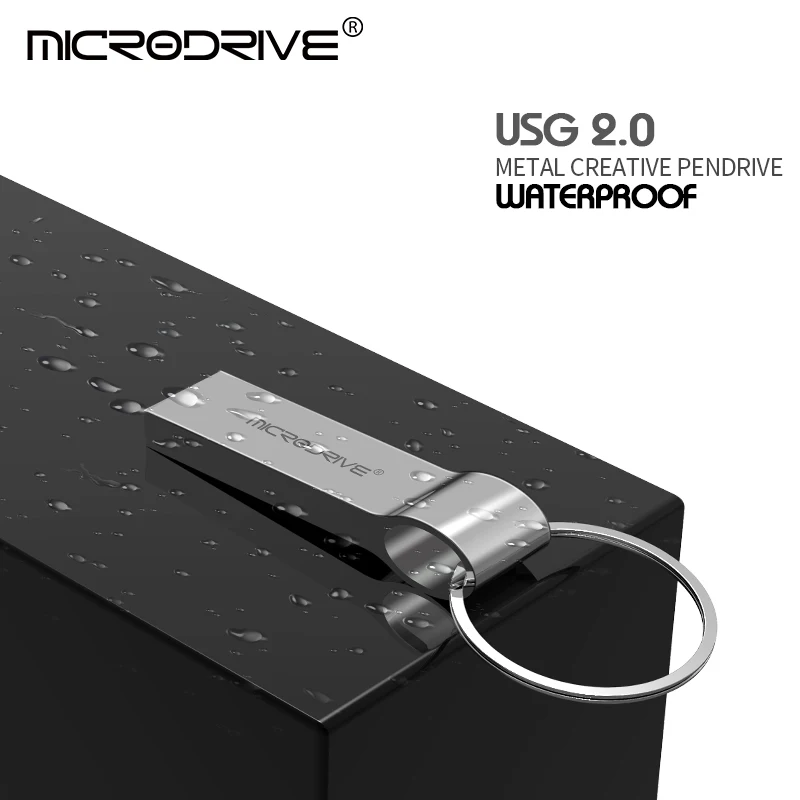 Metal USB Flash Drive 128GB 64GB pendrive 32GB 4GB 8GB 16GB Memory sticks pen drive with key ring