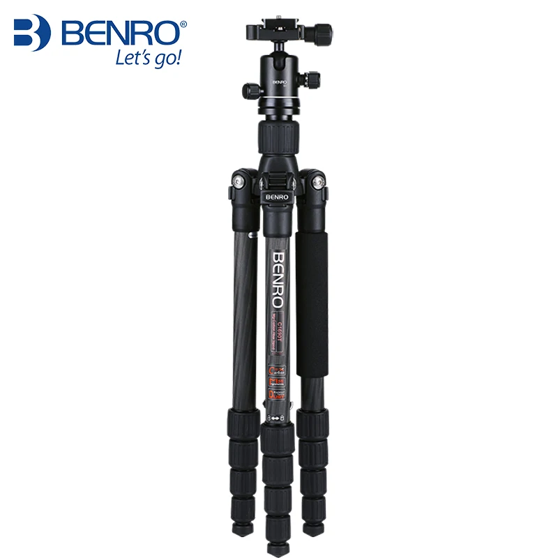 Benro-trípode de fibra de carbono C1690TB0 para cámara, con cabezal de bola B0, Luz de viaje, carga máxima de 8kg