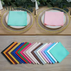 Napkins Linen Polyester Diner Handkerchief Hanky Gold Wedding Party Birthday Banquet Restaurant Supplies 30cm X 30cm