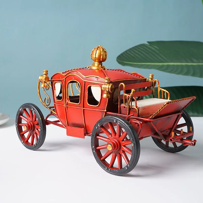 Vintage Decoration Pumpkin Car Model Metal Bedroom Home Accessories Miniature Coach Decoration London Royal Coach Model Industri