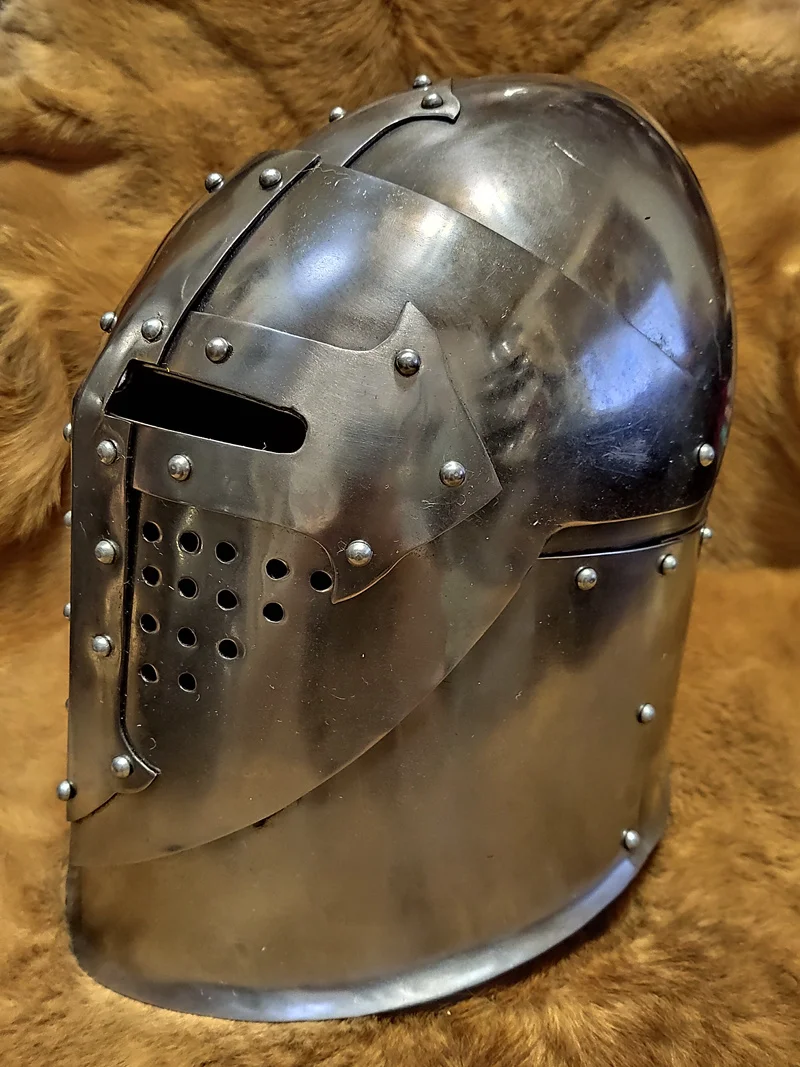 Medieval Armor 14th Century Cavalier Bucket Helmet wearable Late Giant Helmet Flip-Flop Helmets knight cosplay mask