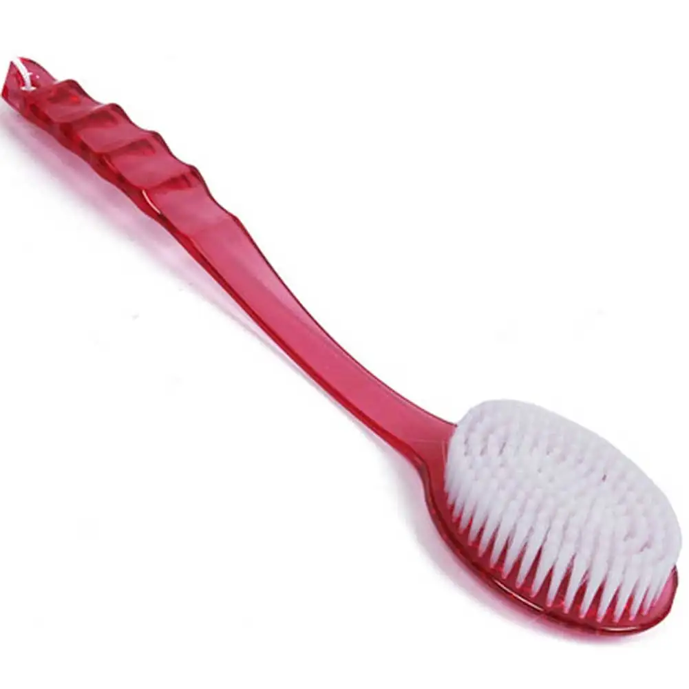 36.5x7x3cm Plastic Bath Brush Long Handle Scrubber Skin Massage Brush Back-Rubbing Brush Bathing Cleaning Tools 3 Colors