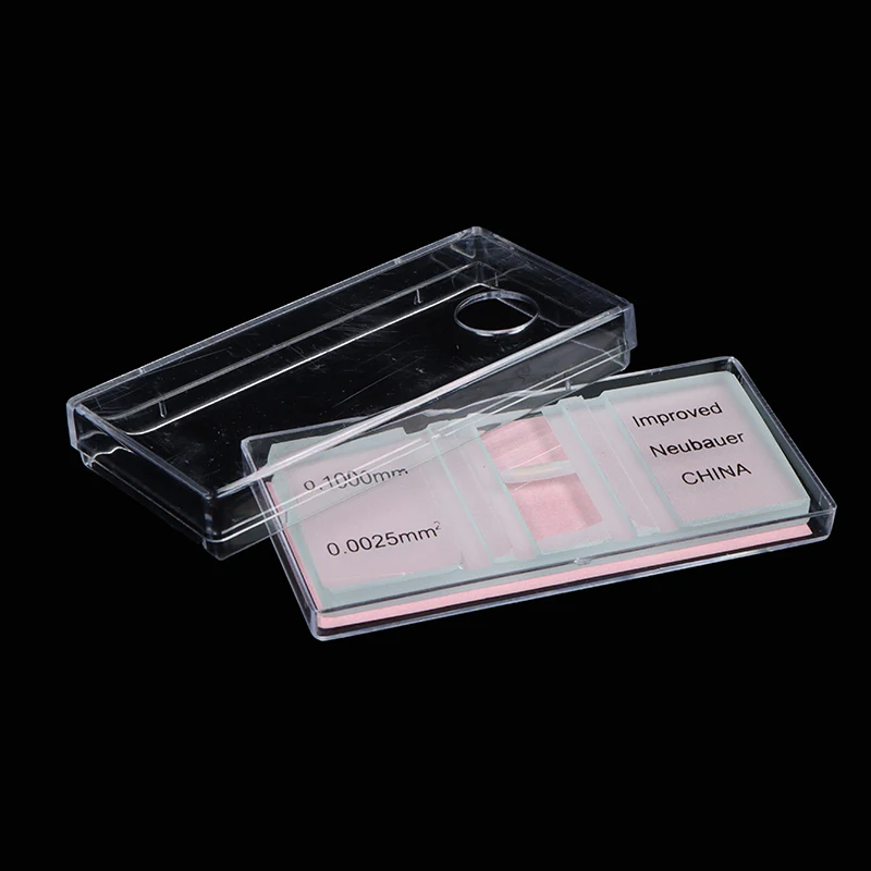 1 Piece Blood Cell Count Plate Glass Microscope Slide With Grid Counting Chambers For Hemocytometer Yeast Counting Biology Tool