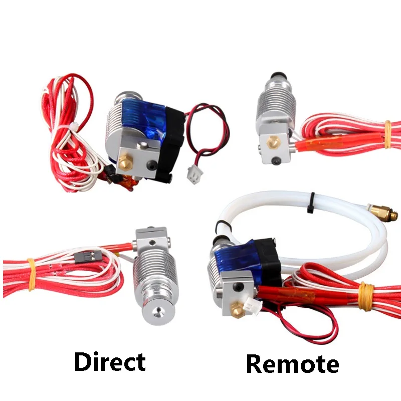 메가 1 세트 E3D V5/V6 J-헤드 핫 엔드 압출기 키트, 12V/24V 40W 원격 보우덴/직접 압출 1.75/3mm 0.4mm 노즐 3D 프린터 부품