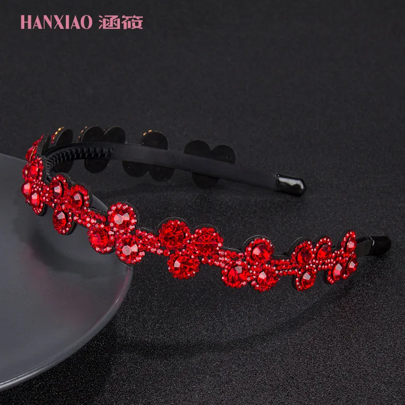 

Hairband wide-brimmed flower hair accessories Korea sweet water drill hoop hairpin crystal hair entrainment drill ornaments