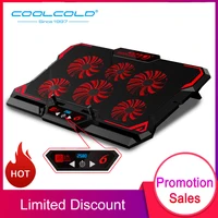 COOLCOLD-refrigerador para ordenador portátil para videojuegos, 17 pulgadas, seis ventiladores, pantalla Led, dos puertos USB, 2600RPM, almohadilla de refrigeración para portátil, soporte para portátil