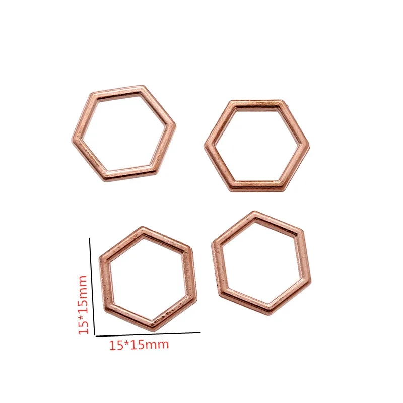 YuenZ 10pcs 7Color Mini  hexagon Charm Hollow Glue Blank Pendant Tray Bezel Charms DIY Bracelet Necklace Handmade Bezel Mold