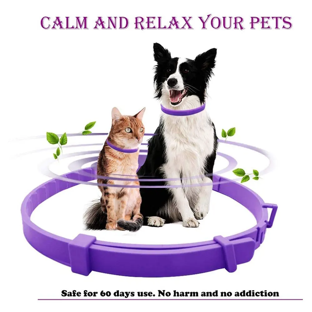 Pet Calm Collar Neck Strap Plastics Cat Dog Soothe Collar Adjustable Relieve Anxiety Remove Restlessness Protection Pet Supplies