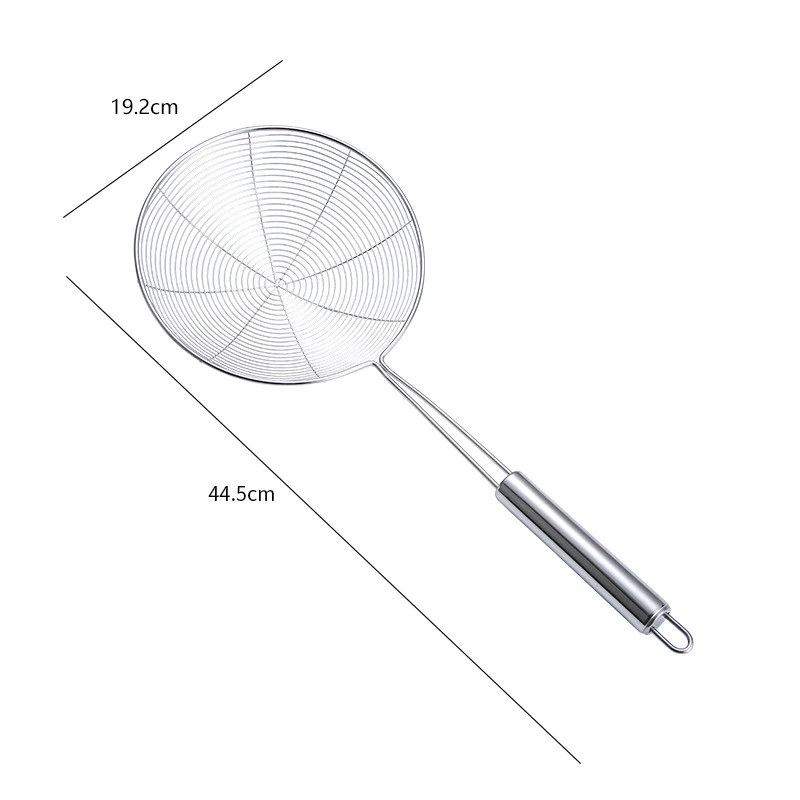 4-Size Stainless Steel Colander Mesh Strainer Oil Frying Spoon Round Net Filter Scoop Noodles Dumpling Sieve Kitchenware Tools