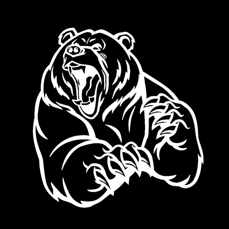 Angry polar bear 3D waterproof reflective body sticker for car window trunk glass PVC car sticker 13cm * 12cm