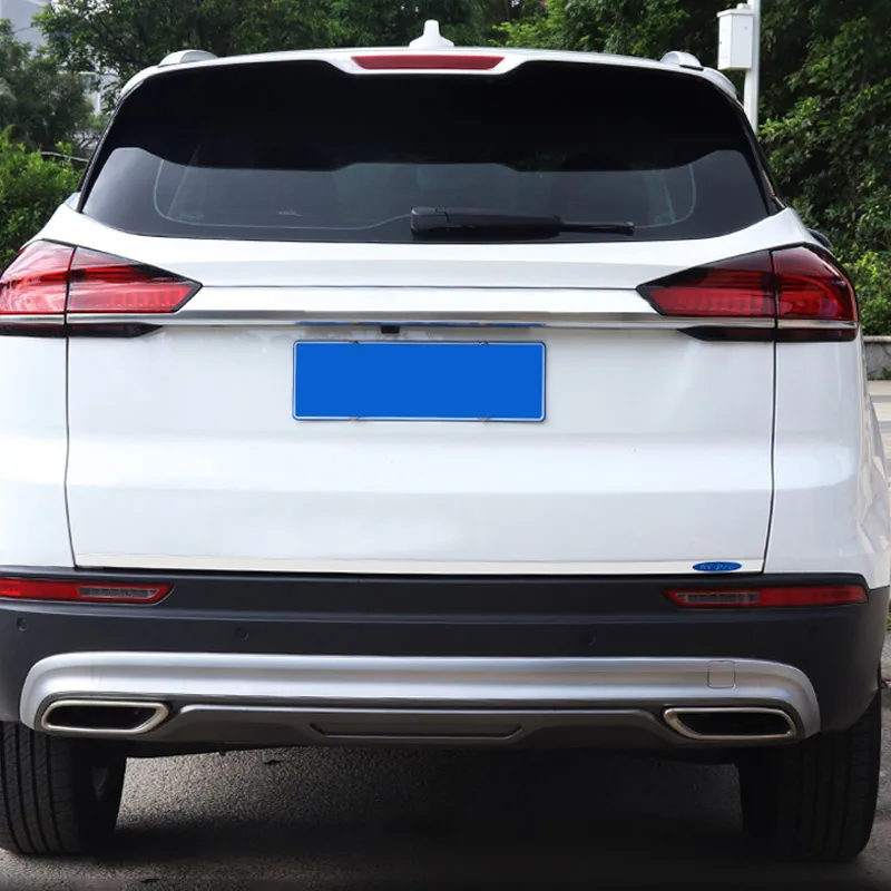 Rear Door Trim Car Trunk Tailgate Strip Cover Chrome Exterior Decoration For Azkarra Geely Atlas Pro Belgee X70 2022 Accessories