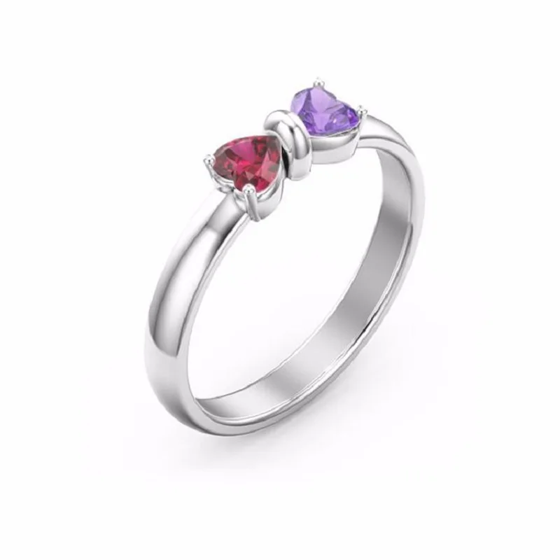 Anello con nome personalizzato con Birthstone 925 anelli con nome personalizzato in argento anelli per donna anelli gioielli regalo di compleanno