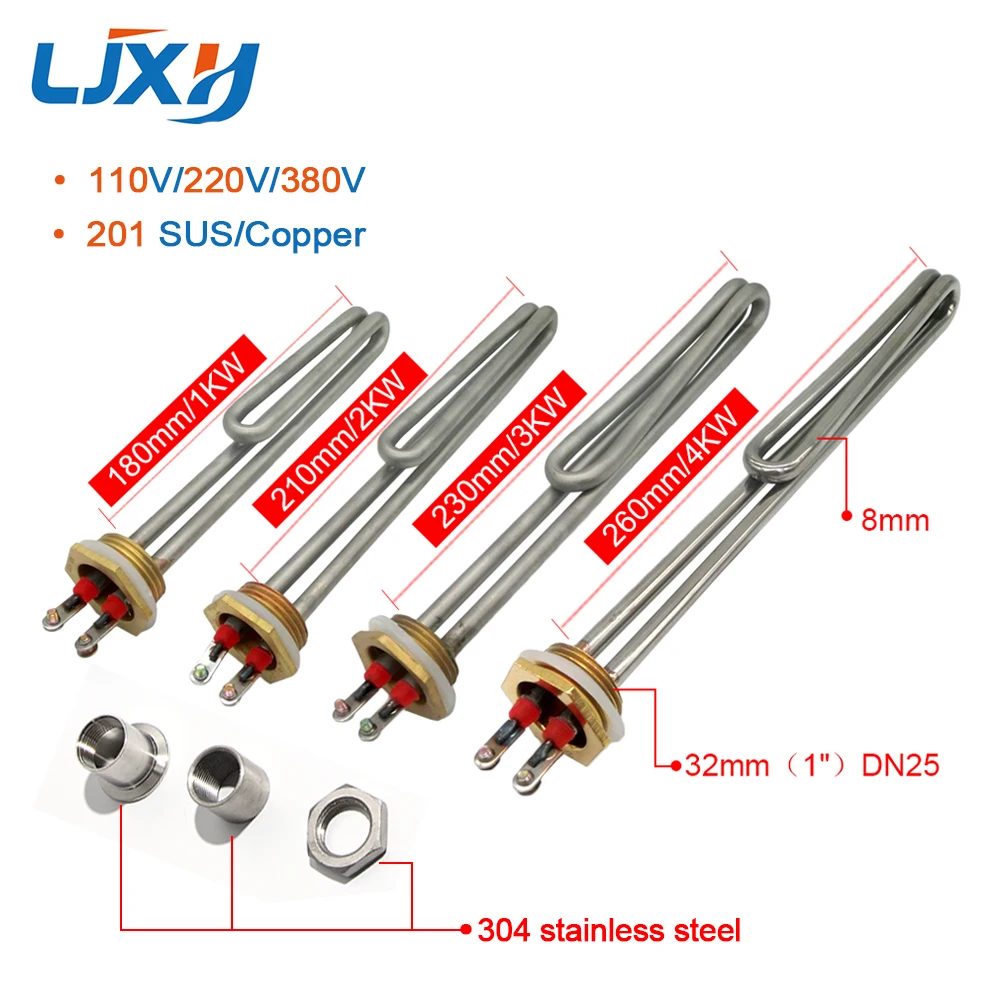 LJXH-Tube booster de chauffage électrique en acier inoxydable, 152, 1 \