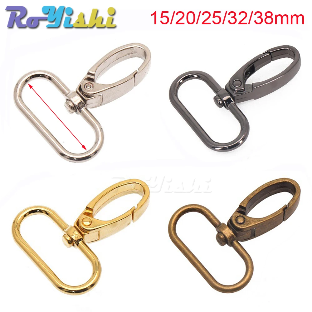 

5Pcs/Pack 15/20/25/32/38mm Metal Snap Hook Lobster Clasp Collar Carabiner Belt Buckles DIY KeyChain Bag Part Accessories