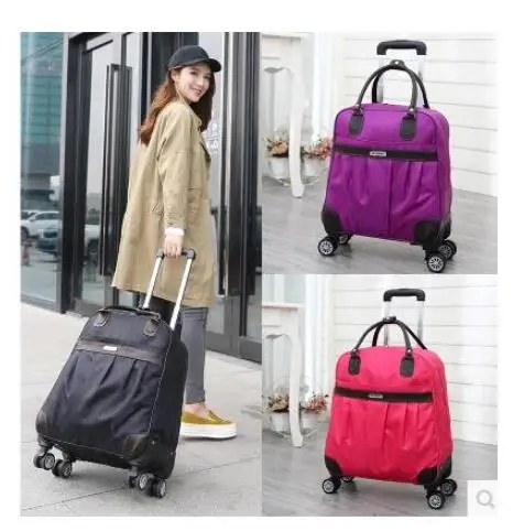 Women  Rolling luggage Bag  Wheeled Bag Woman Trolley Bag Carry On Hand Luggage Bags travel Trolley Bags Trolley Suitcase