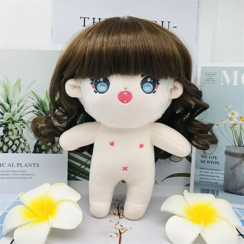 Micro-curly princess long hair 20cm Cotton doll wig  Various shapes can be made For 20cm Plush Doll  Diy kids gifts