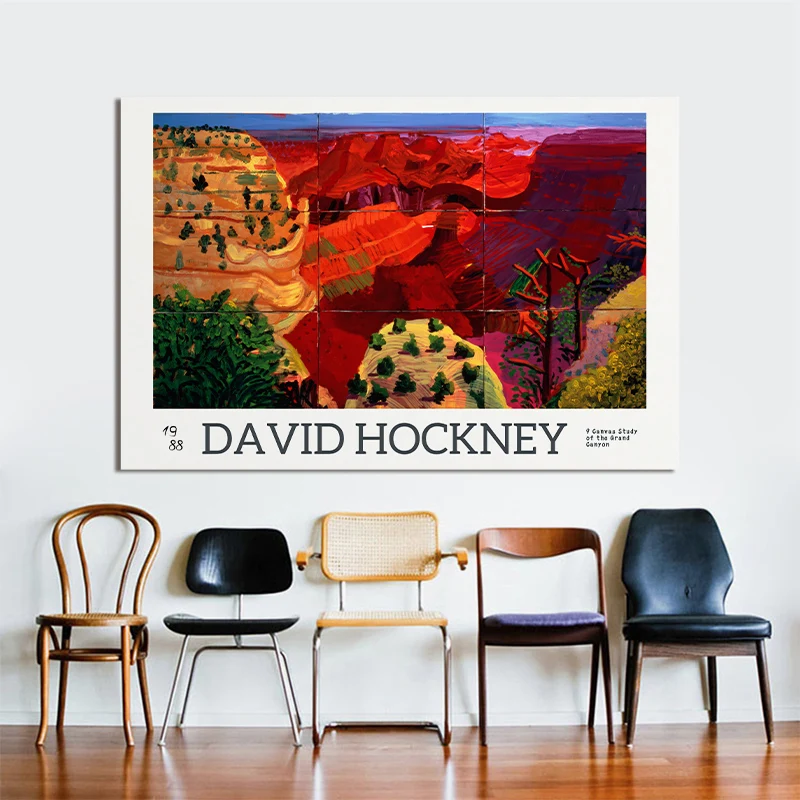 Abstract Painting David Hockney Exhibition Canvas Poster Classic Artwork Wall Art Decorative Picture for Living Room Home Decor
