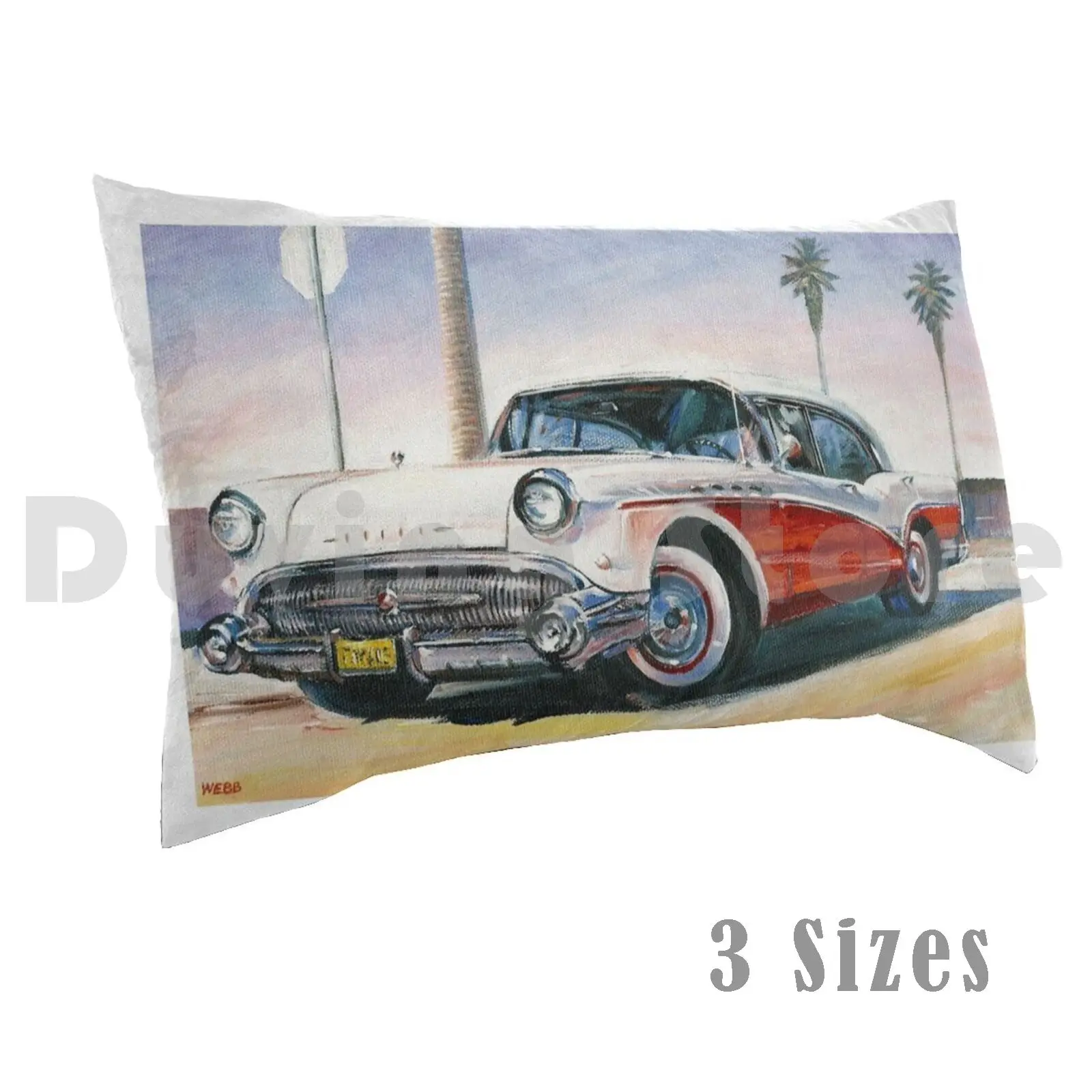 Buick Pillow Case Printed 35x50 1957 Buick Buick Riviera Cool Retro 50s Classic Car Vintage