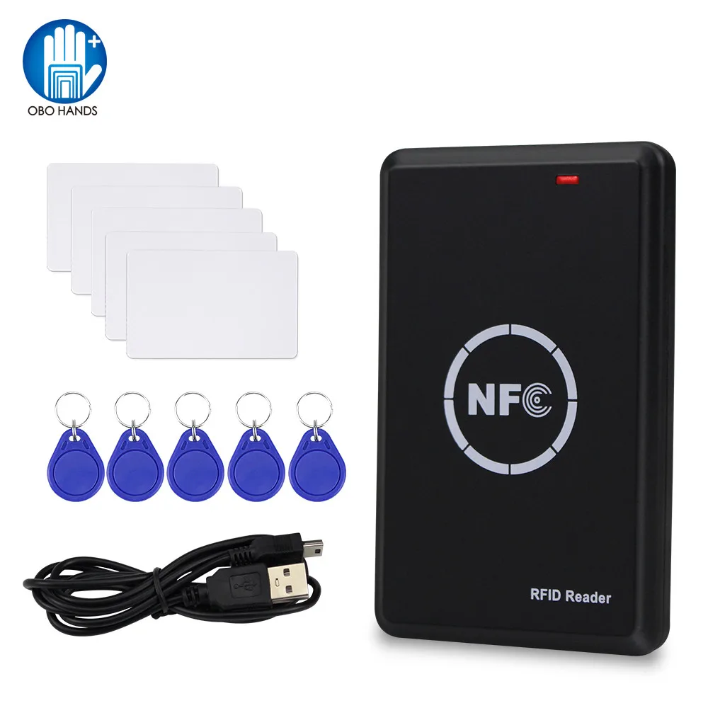 Nfc Card Duplicator 125Khz Sleutelhanger Copier Rfid Smart Card Reader Writer 13.56Mhz Gecodeerde Programmeur Usb Uid/t5577 Beschrijfbare Tag