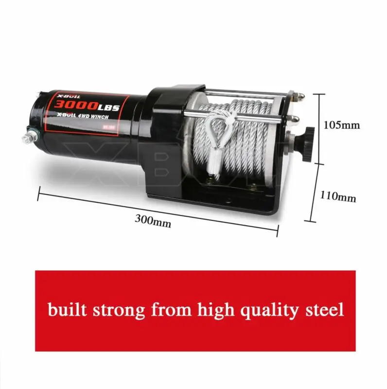 12V 3000Lb/1360Kg Wireless Electric Winch High Tensile Steel Cable Atv Electric Winch