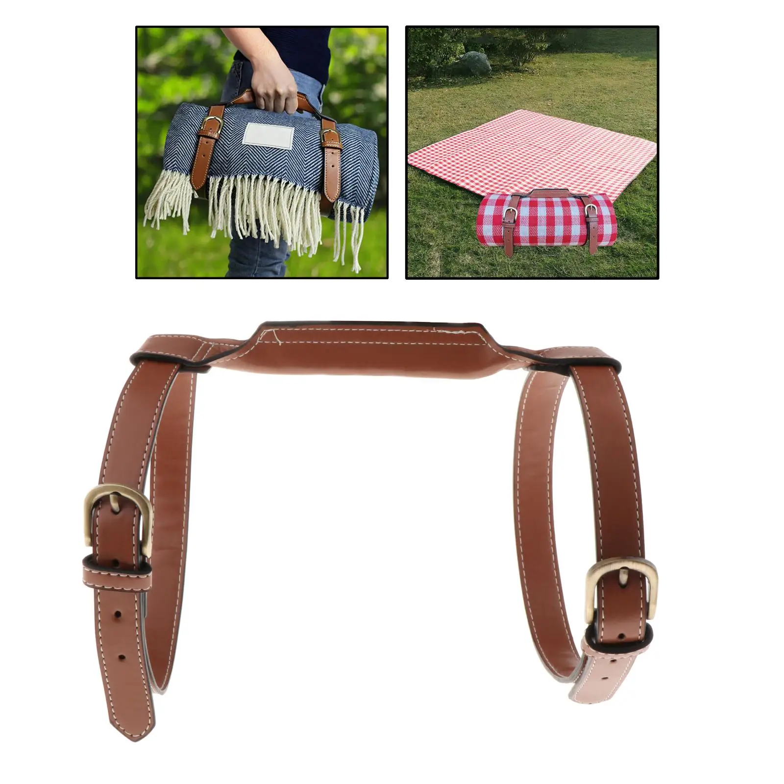 Bike Picnic Blanket Strap Outdoor Picnic Blanket Carry Strap  L 72x24.5cm