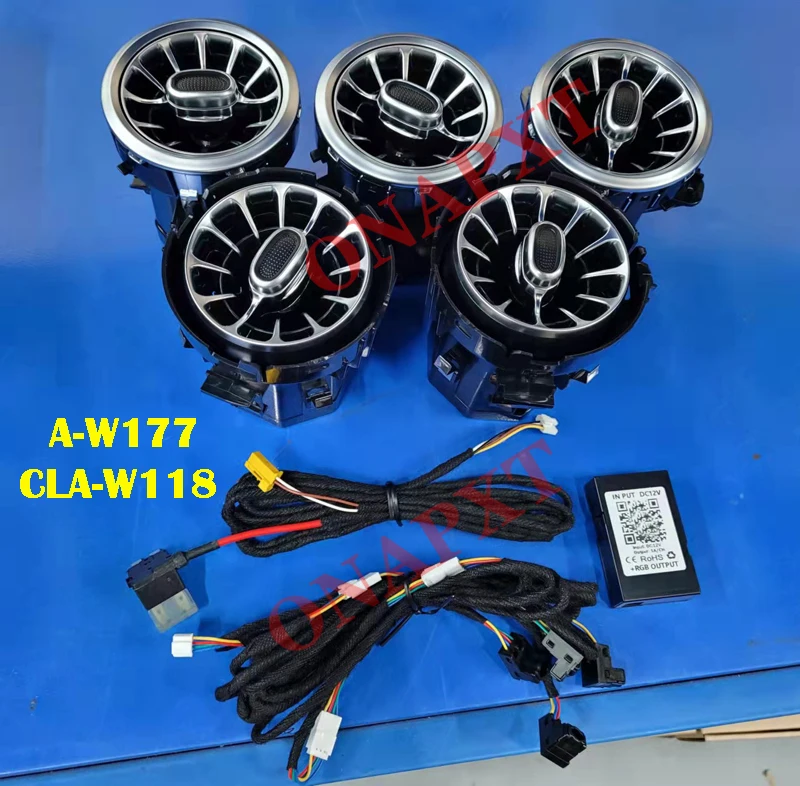 LED Für Benz A/C/E/S/V/CLA/GLA/GLC W176 W205 W213 W222 W447 W117 W156 X253 Bluetooth APP Düse Umgebungs Licht Air Vent Turbine – Detail 17