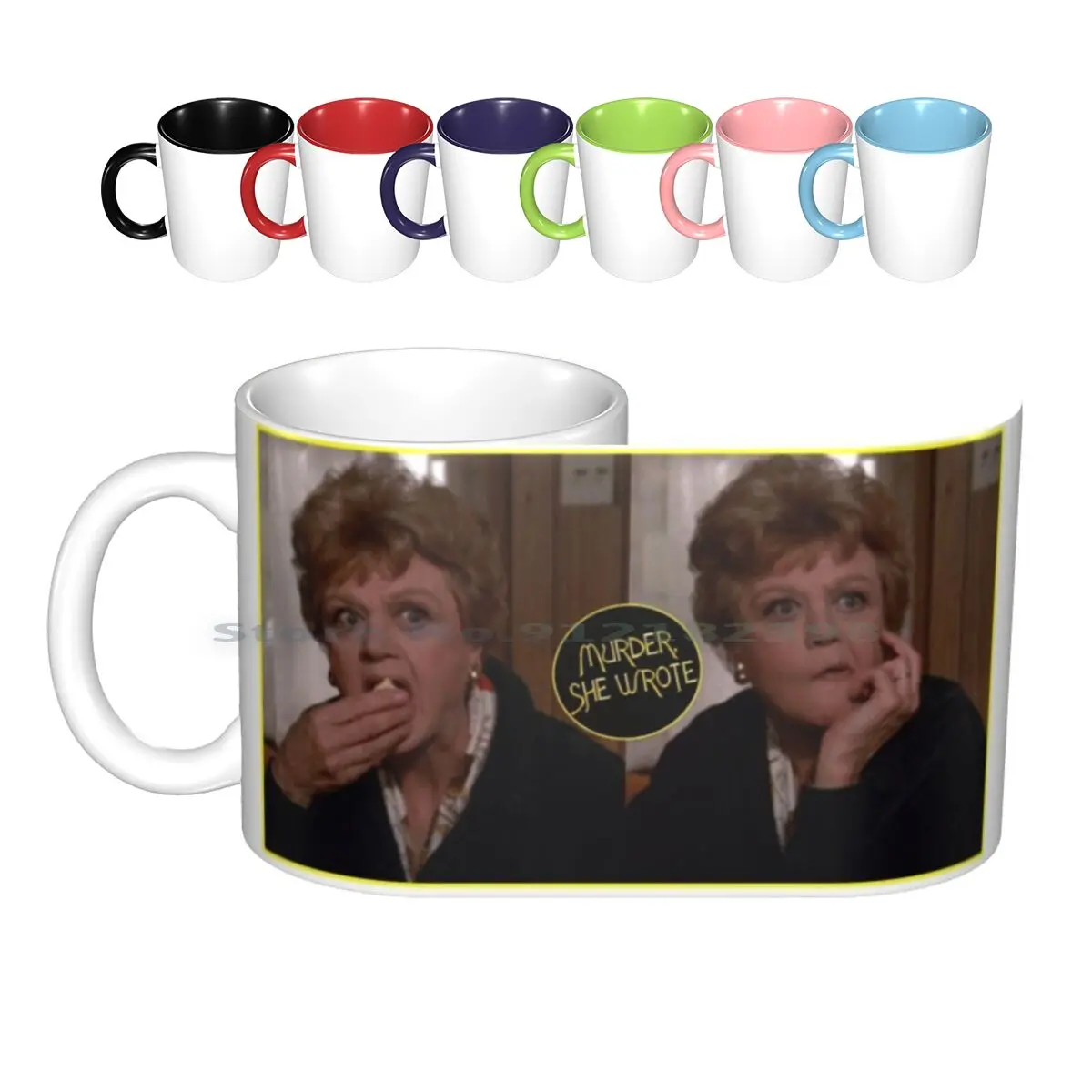 Fletcher - Murder She Wrote Ceramic Mugs Coffee Cups Milk Tea Mug Murdershewrote Lasignoraingiallo Vintage True Crime Tv Tvserie